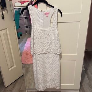 Lilly Pulitzer White Lace Midi Dress